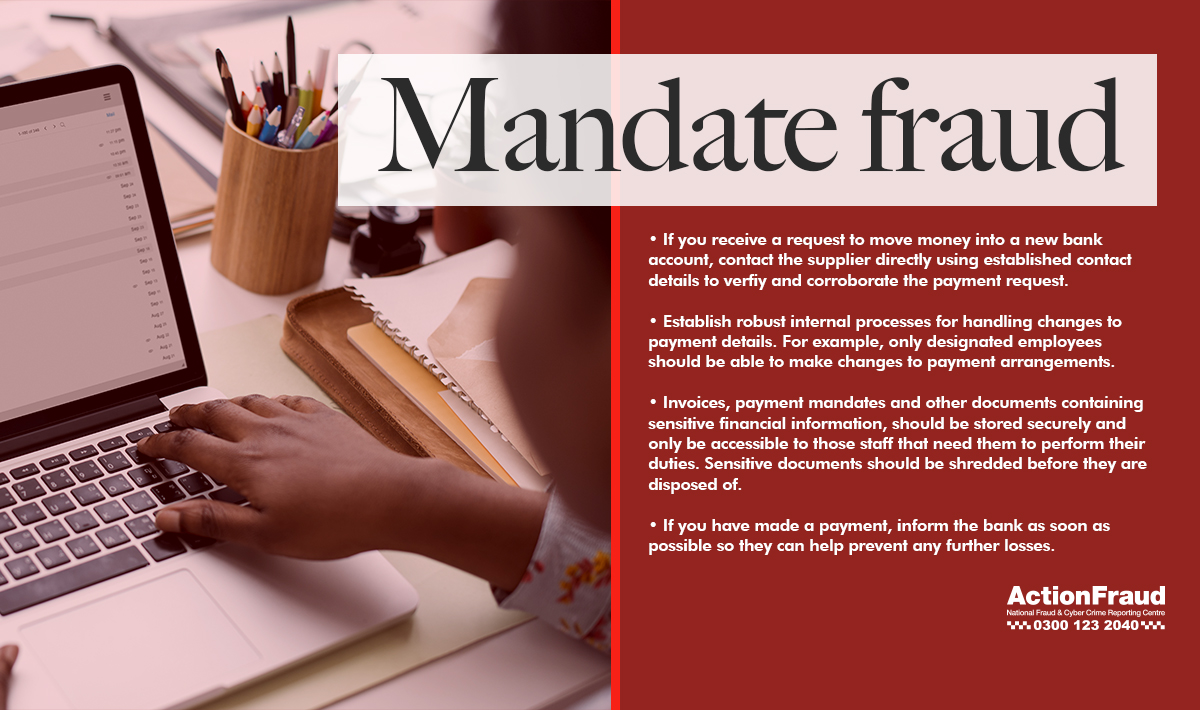 Mandate Fraud, Action Fraud